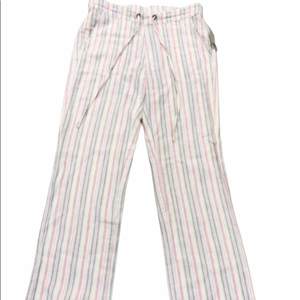 NEW For Cynthia Striped Linen Pants, Size S